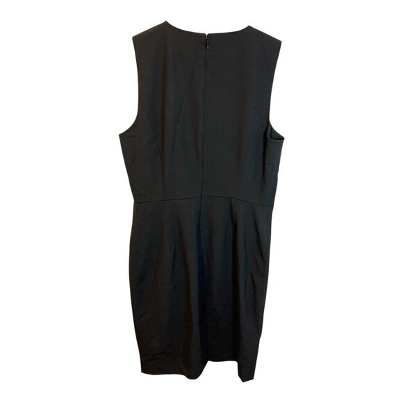 Ann Taylor Tailored Sleeveless Pencil Sheath Dress Sz 10 Chocolate Brown V-Neck - Picture 4 of 6